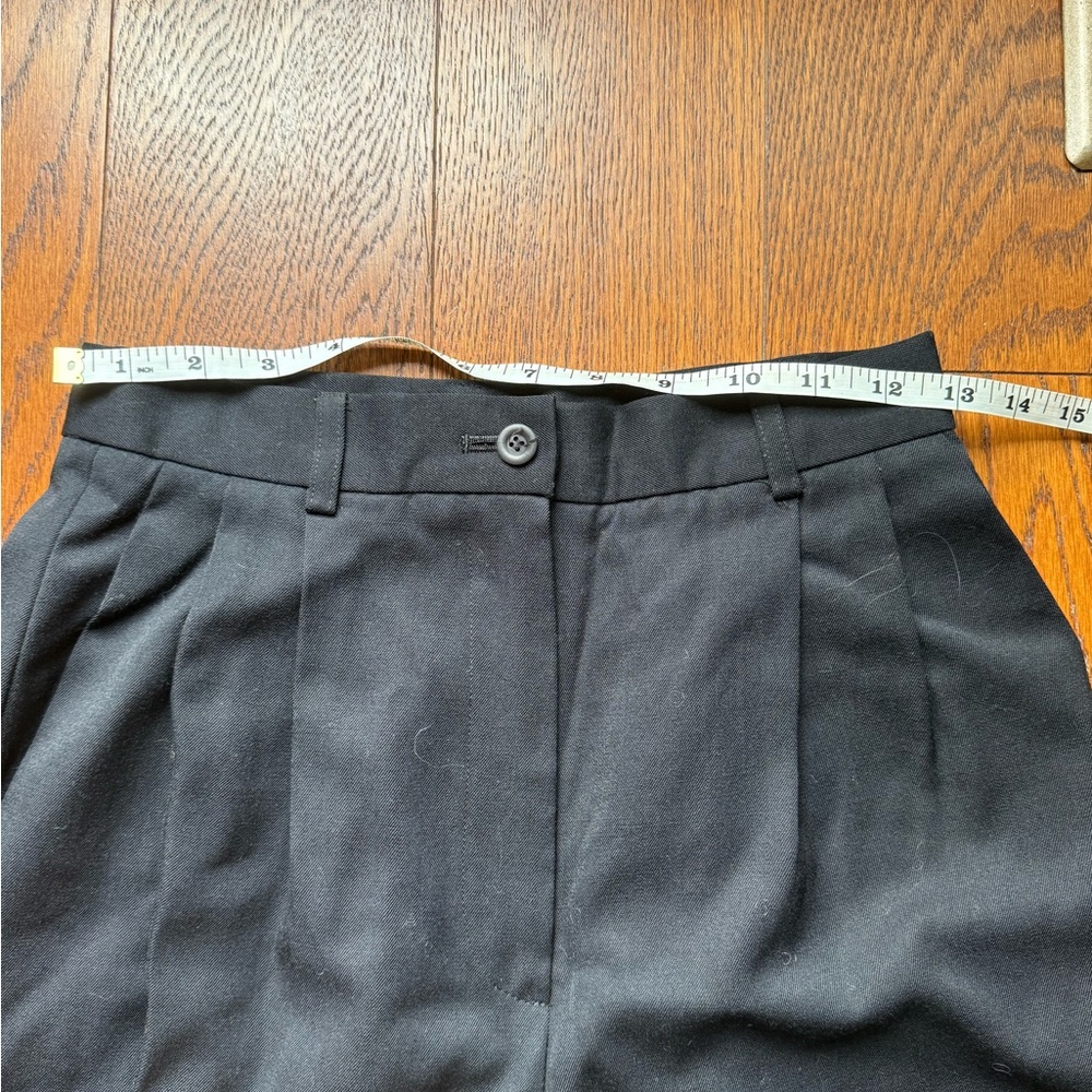 Vintage 90s J. Crew Black wool pleated trousers size 6 - Picture 7 of 12